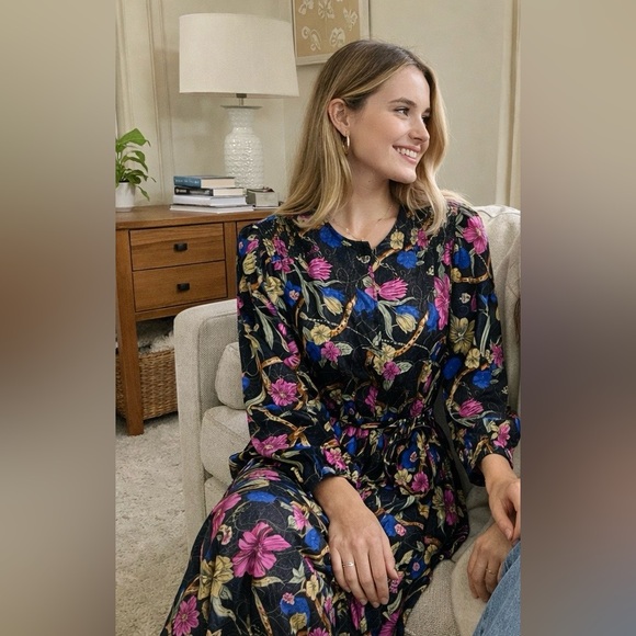 🌸 Vintage Floral Midi Dress – ORITE – Size 15/16 (Fits M–L) 🌸 - Picture 3 of 9